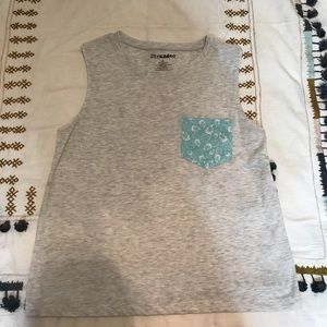 Grey tank with pineapple pocket